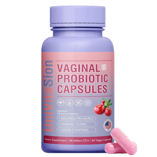 UniVitaSion Vaginal Probiotics for Women pH Balance with Prebiotics & Lactobacillus Probiotic Blend - Women's Vaginal Health Supplement - Promote Healthy Vaginal Odor & Vaginal Flora, 60 Count